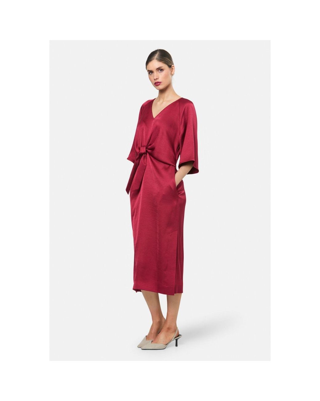 Helen Mcalinden Red Aibhe Ruby Satin Dress