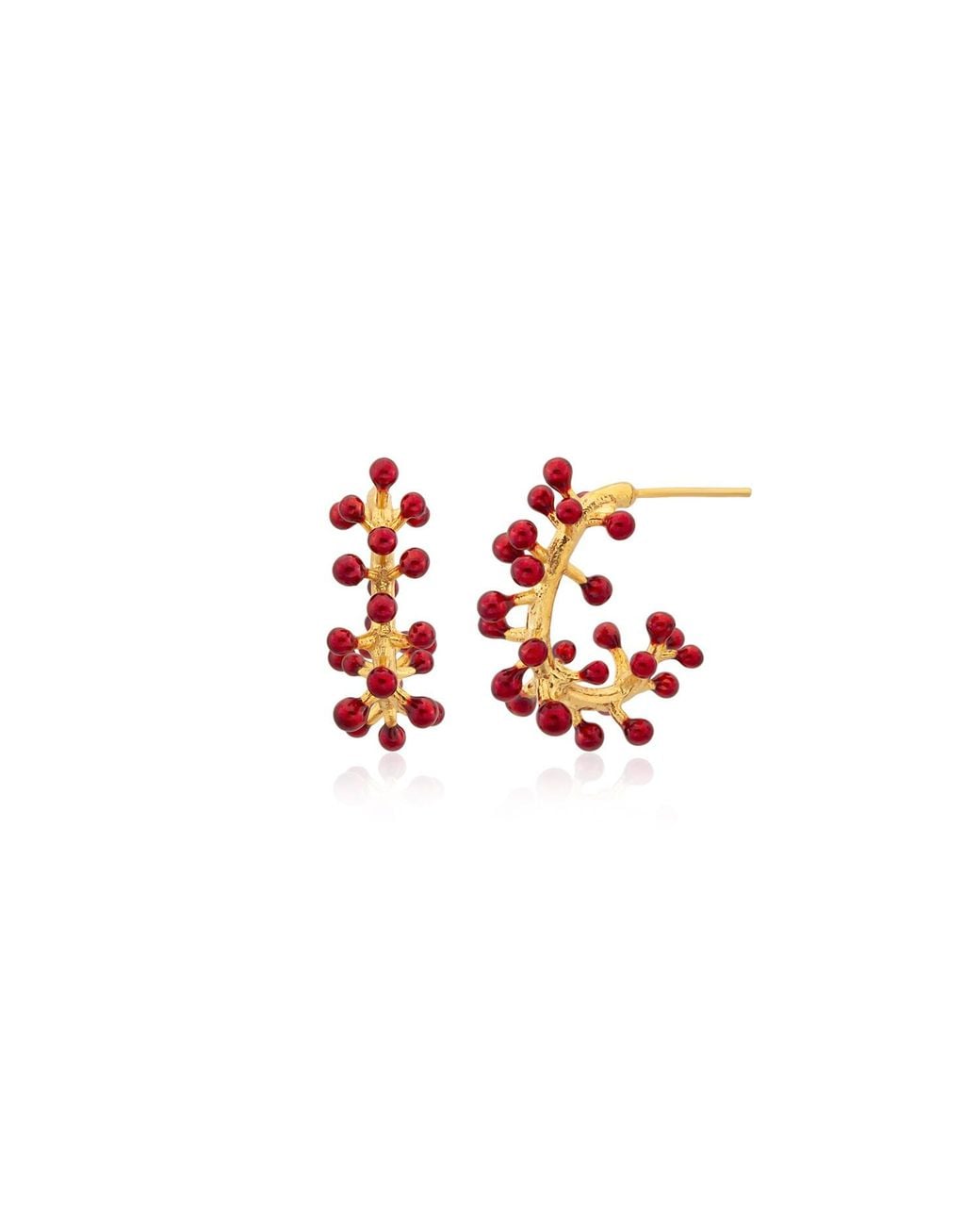 Milou Jewelry Red Charlotte Hoop Earrings