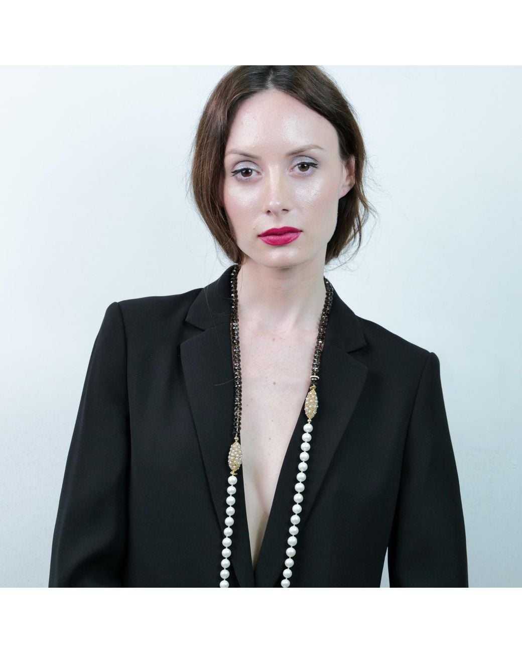 Farra Brown Smoky Quartz With Freshwater Pearls Multi-Way Necklace