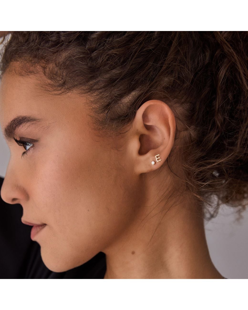 Maya Brenner Metallic Monogram Earring Set 14K
