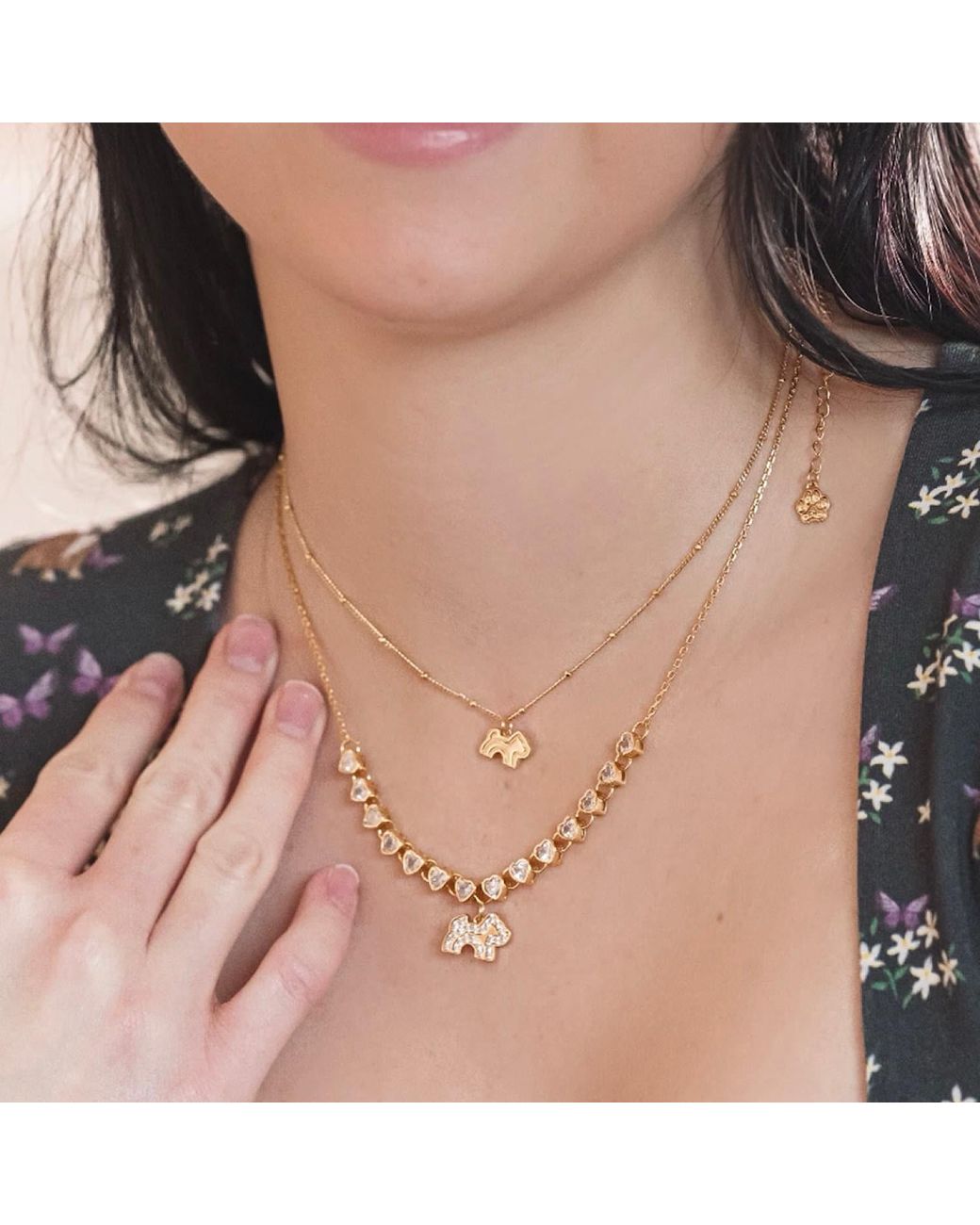 Cloud Haven Metallic Mini Dainty Logo Pendant Necklace