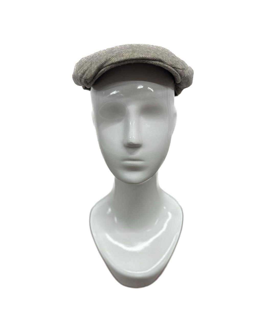 Kinalba Gray Herringbone Cashmere Flat Cap for men