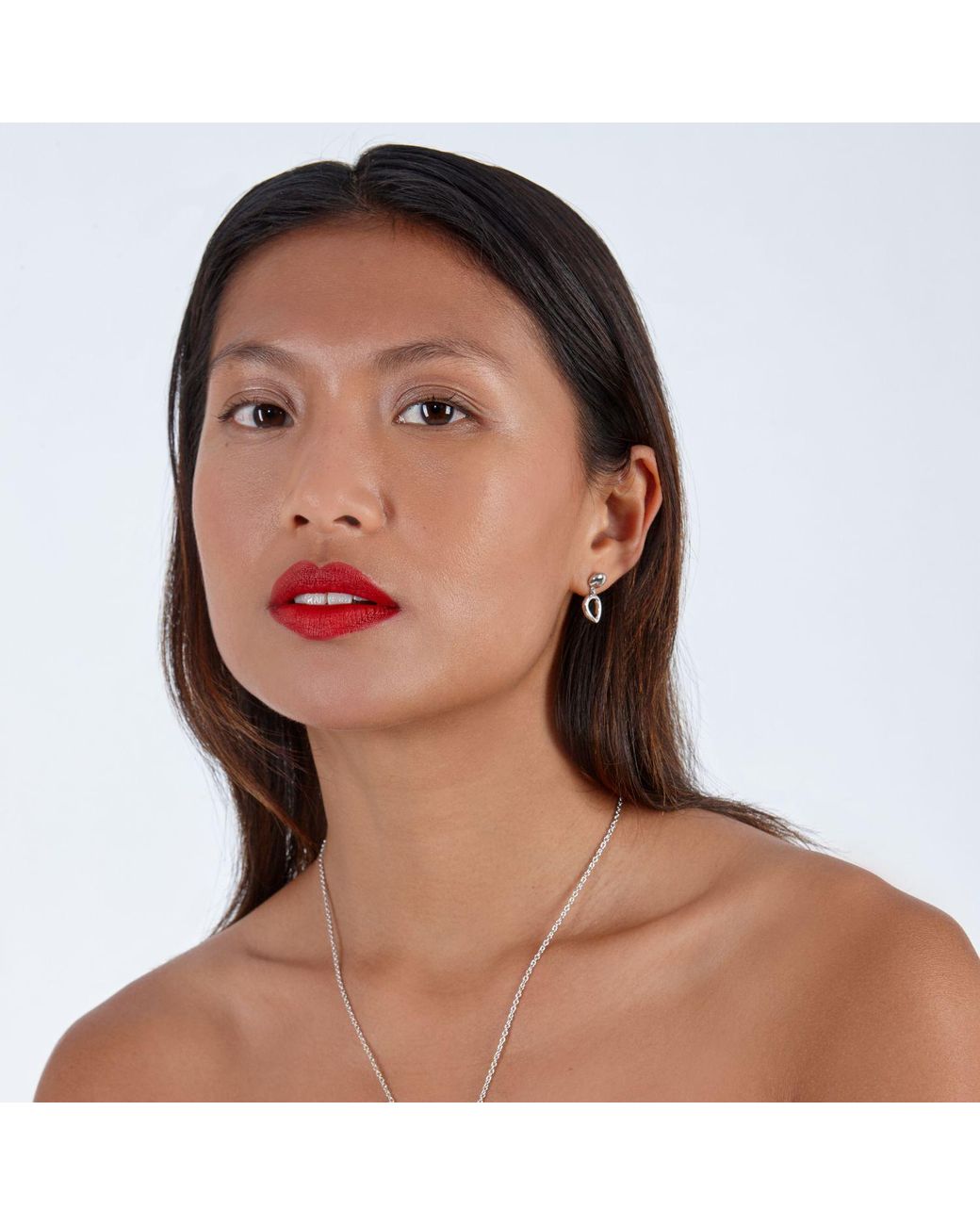 Lucy Quartermaine Metallic Volcan Stud Drop Earrings