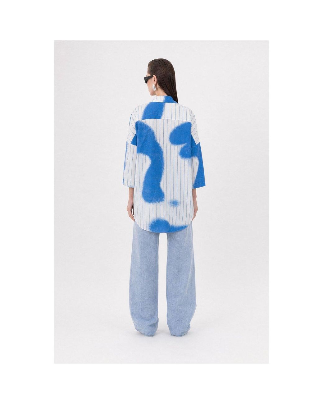 mysimplicated Blue Stripes Oversized Shirt W