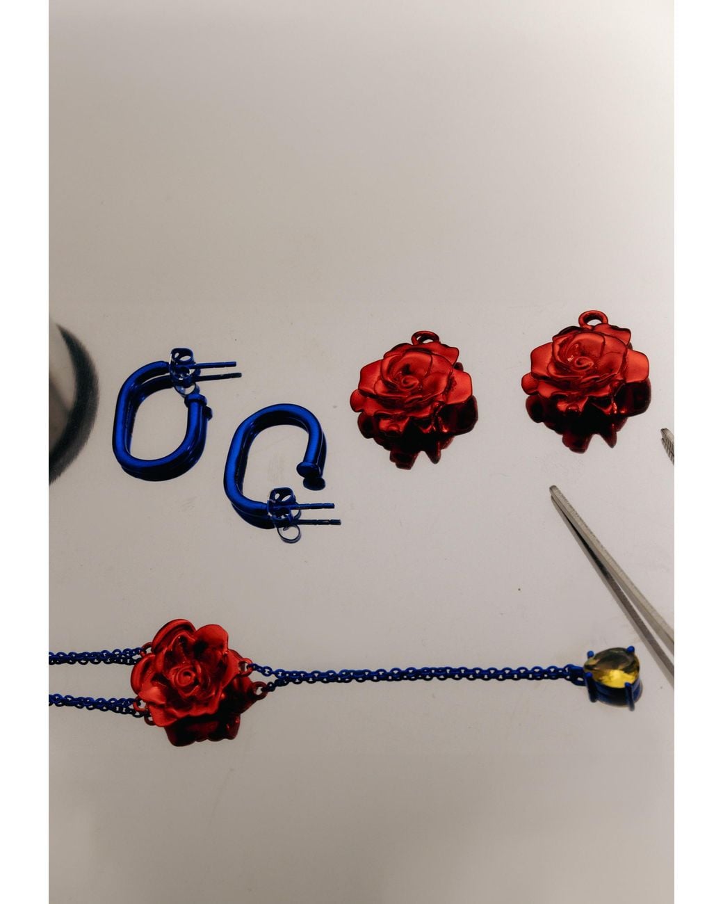 Lavani Jewels Red Batou And Rose Necklace