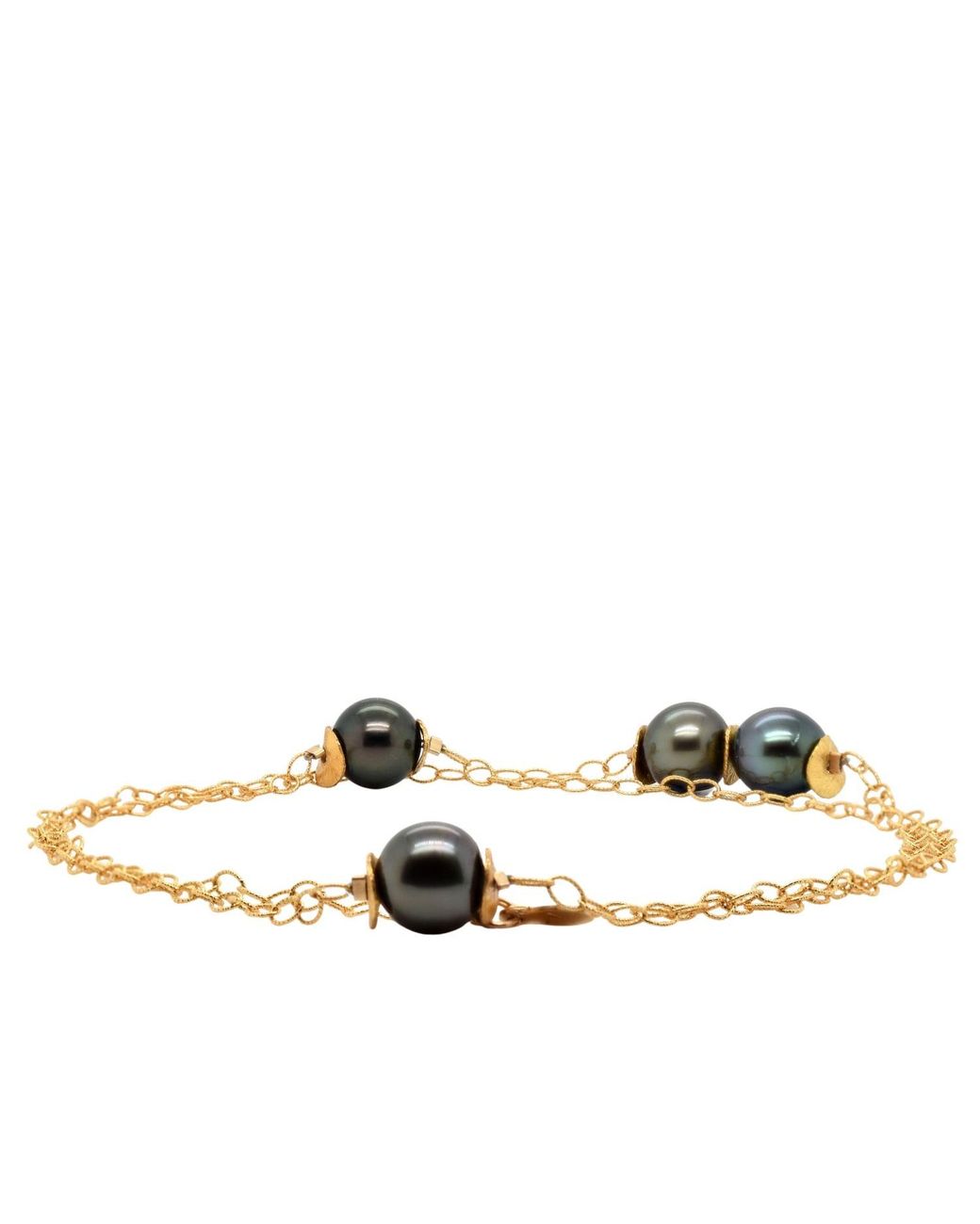 Lori Kaplan Design Metallic Tahitian Pearl Chain Necklace