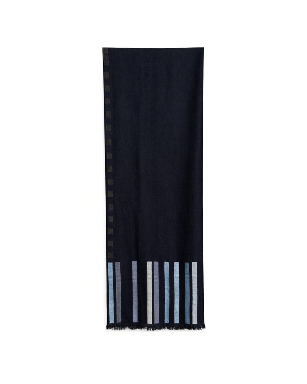 Pink Maharani Blue Cashmere Stole With And Embroidery