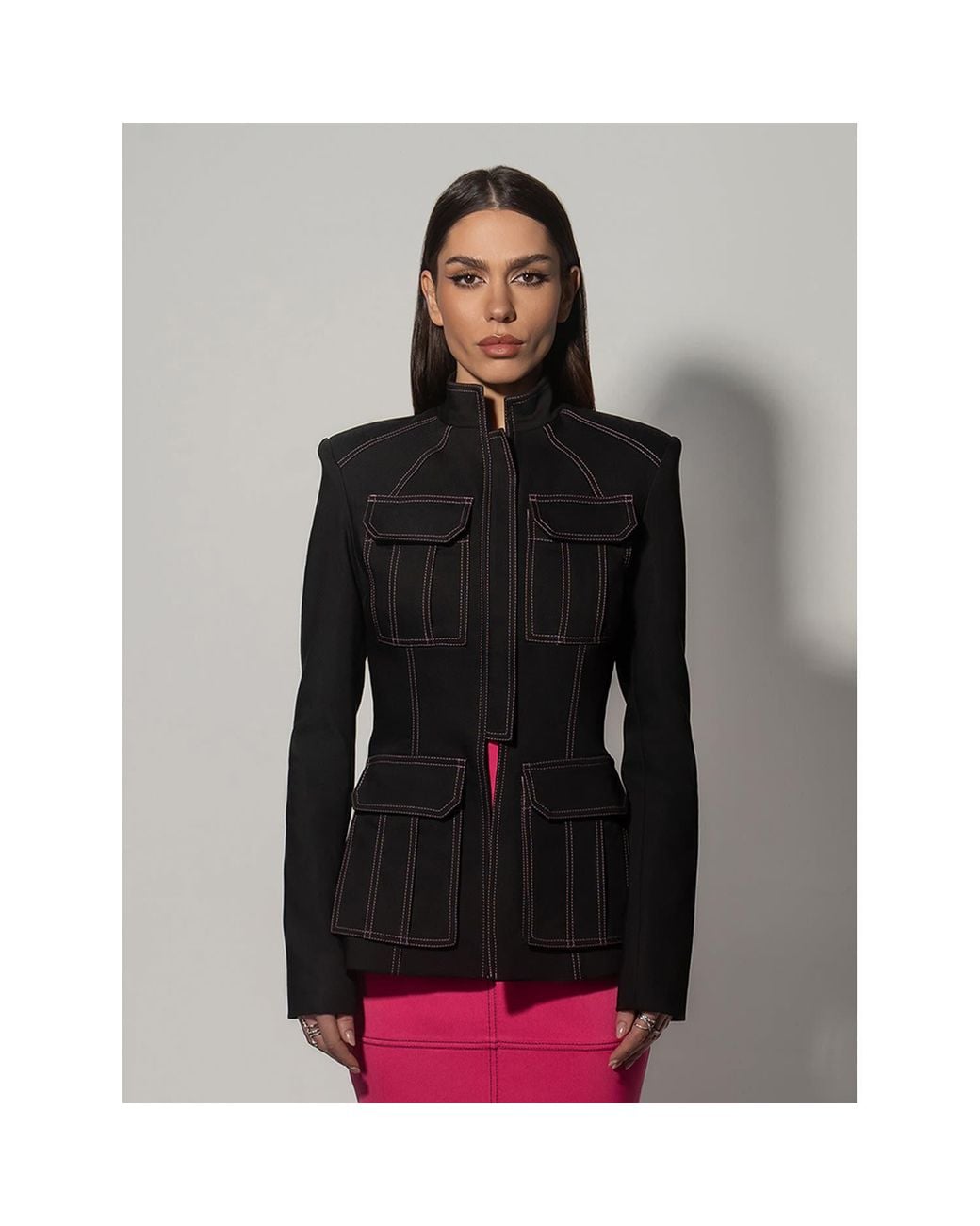 Tia Dorraine Black Details Matter Slim Fit Tailored Jacket