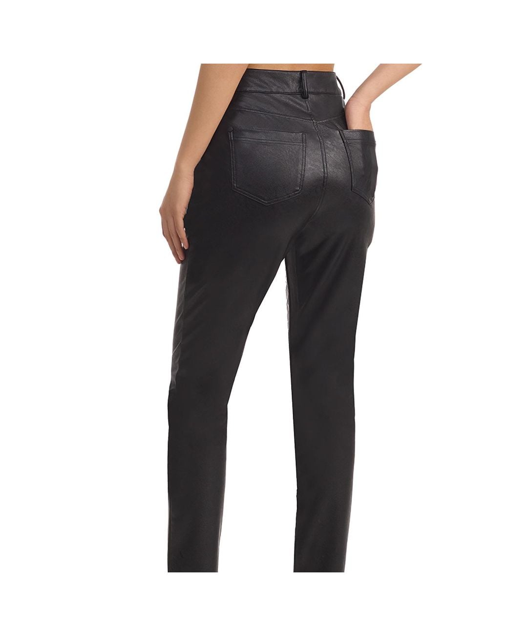 Commando Gray Faux Leather Five Pocket Pants, Slg69