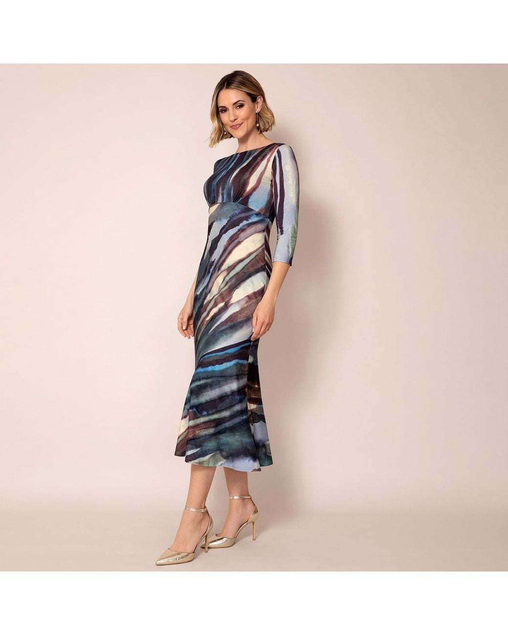 Alie Street London Blue Maxine Asymmetric Dress Ocean