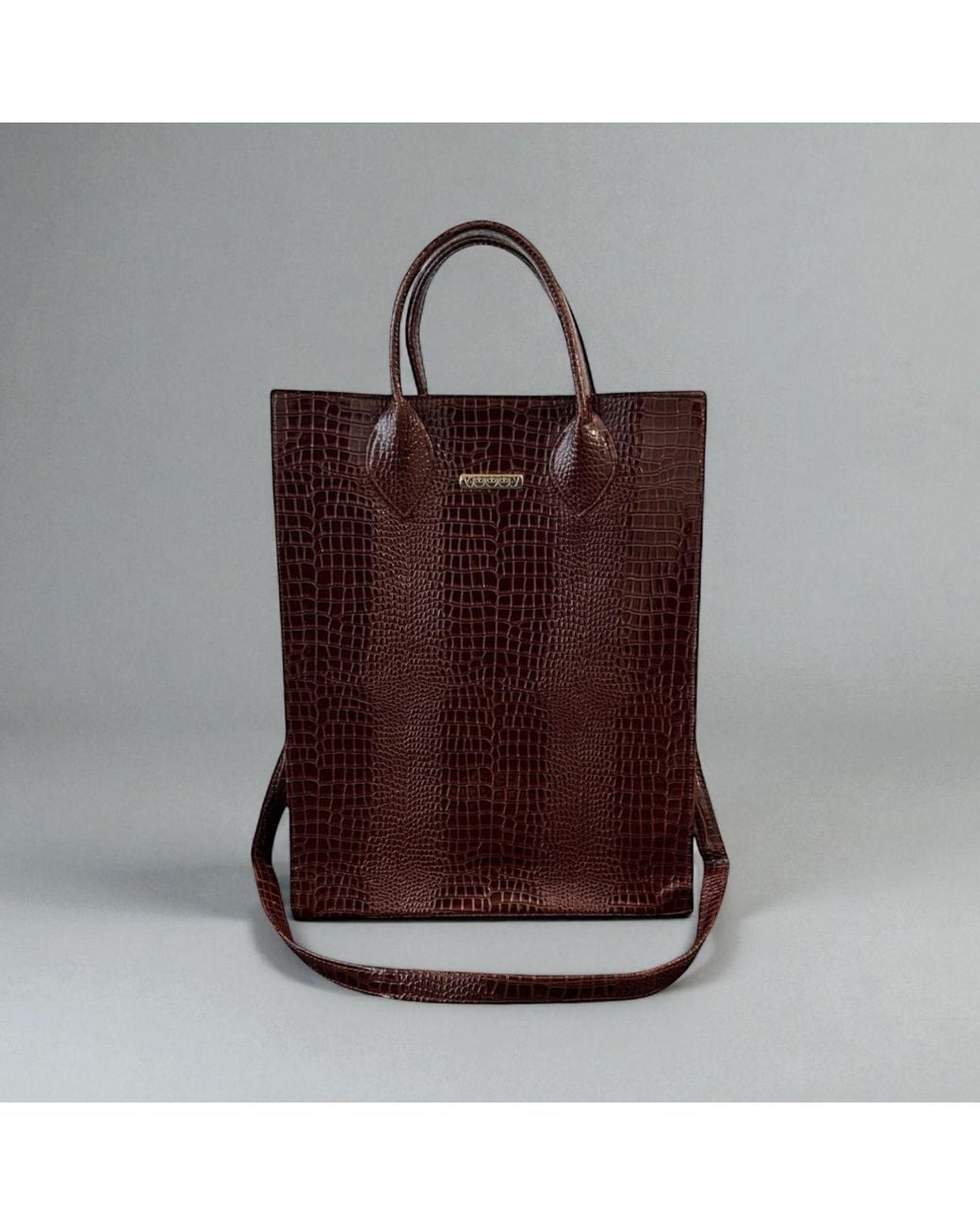 Jpo Brown Light Faux Leather Tote Bag for men
