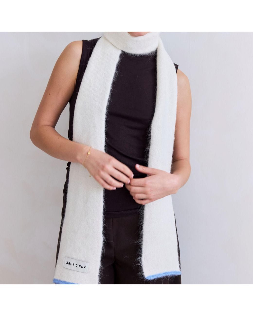 Arctic Fox & Co. White The Alpaca Skinny Scarf