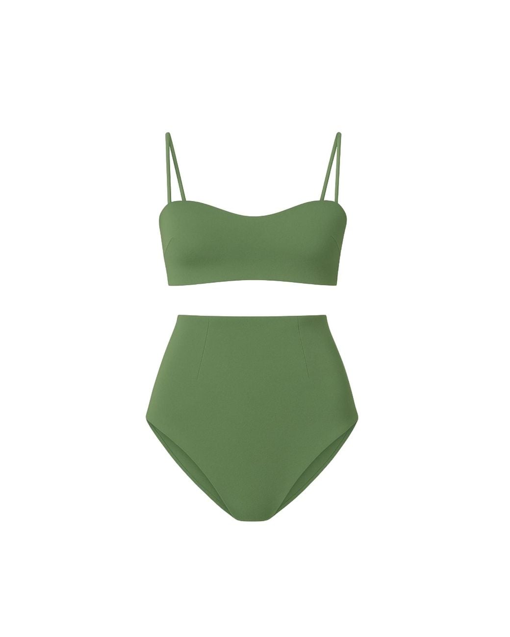 Rive & Rituel Green Harlow High Waisted Bikini Set