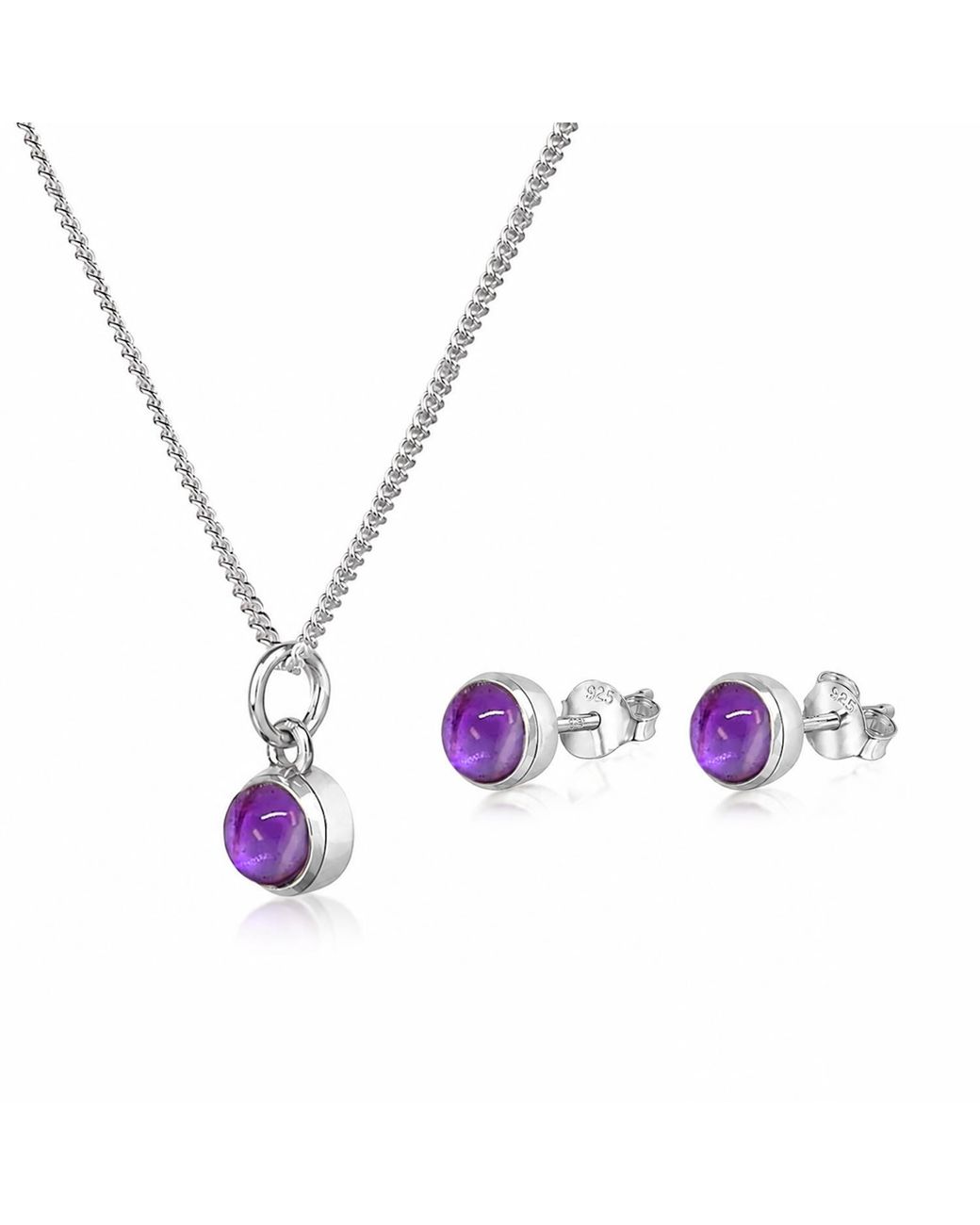 The Jewellery Store London White February Birthstone Jewellery Set With Amethyst