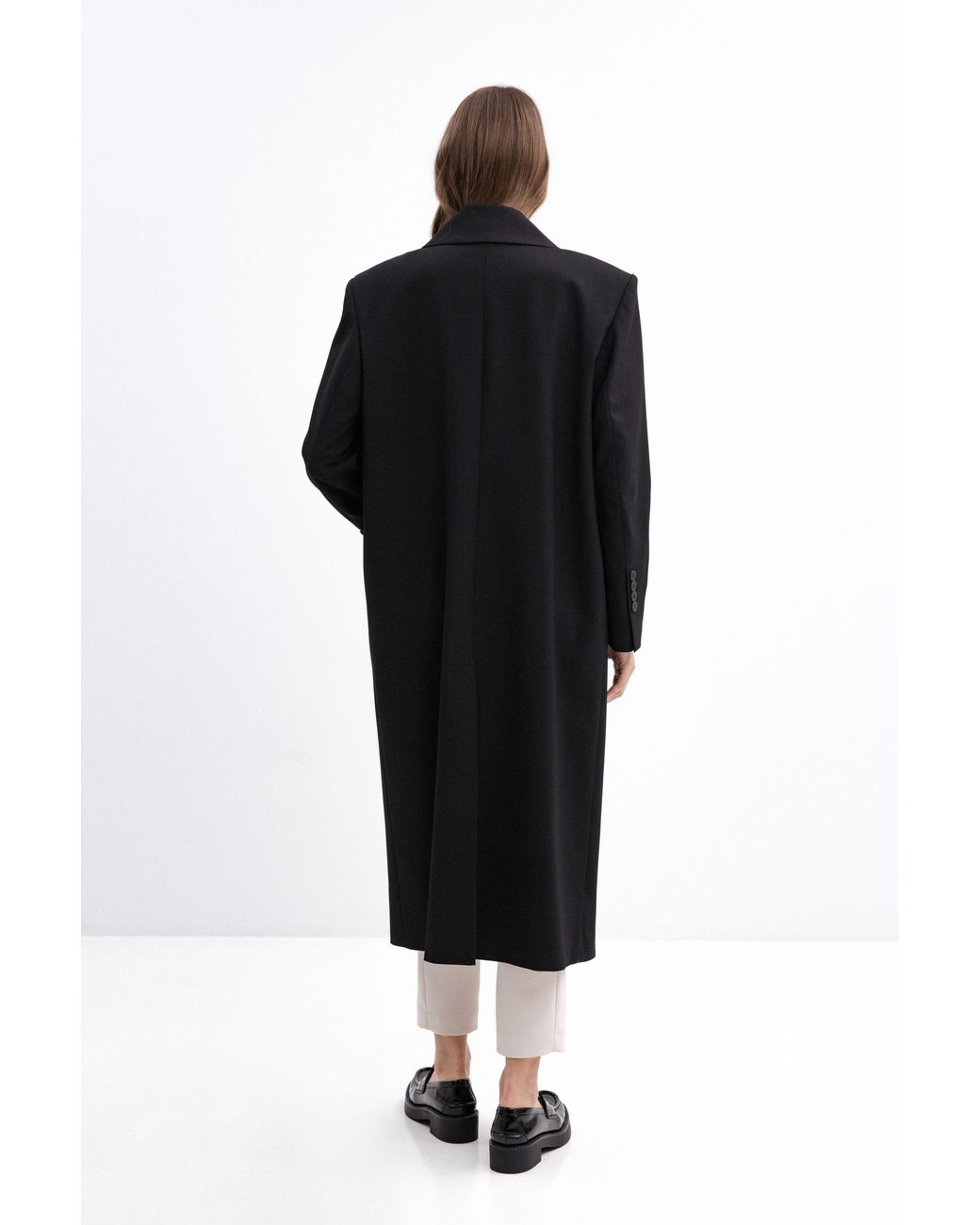 InAvati Black Oversized Jacket-Style Coat