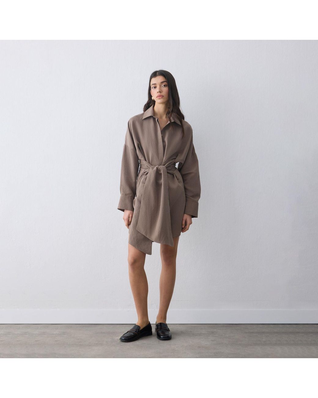Thisisu Collection Brown Verda Shirt Dress – Striped