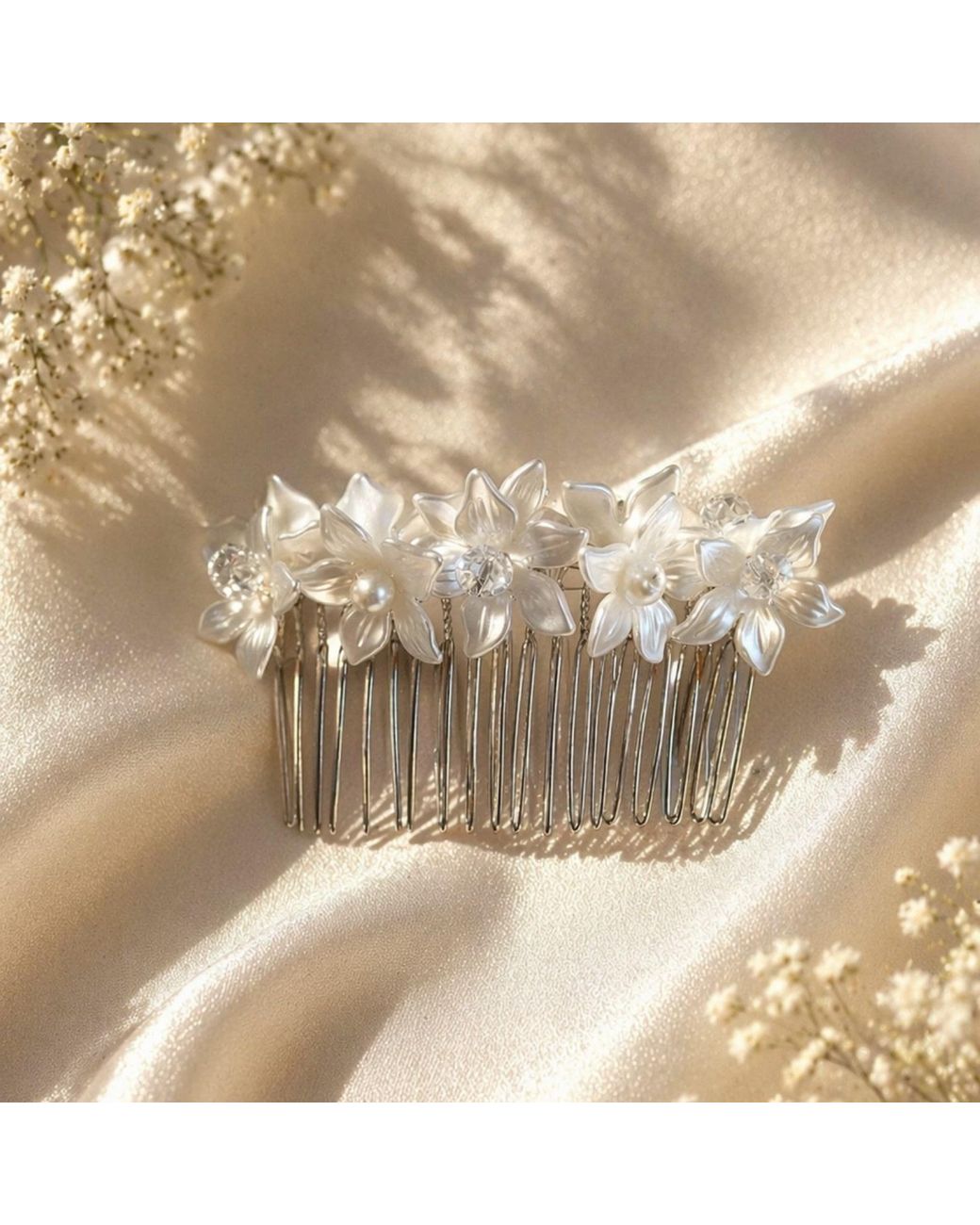 Nuvv Collection White Bride- Mother Of Pearl Hair Comb