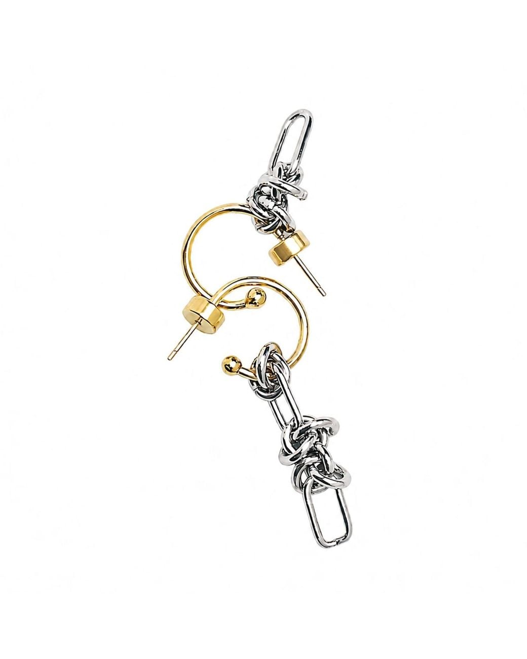 Kirei Metallic Axis Asymmetric Hoop Earrings