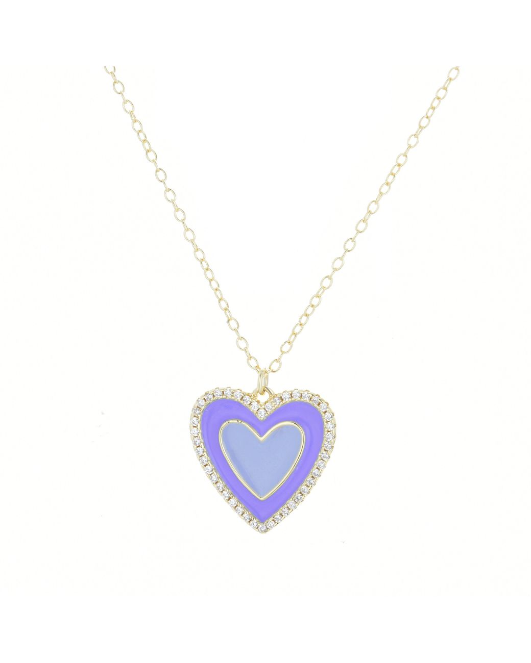 KAMARIA Blue Very Peri Enamel Heart Necklace