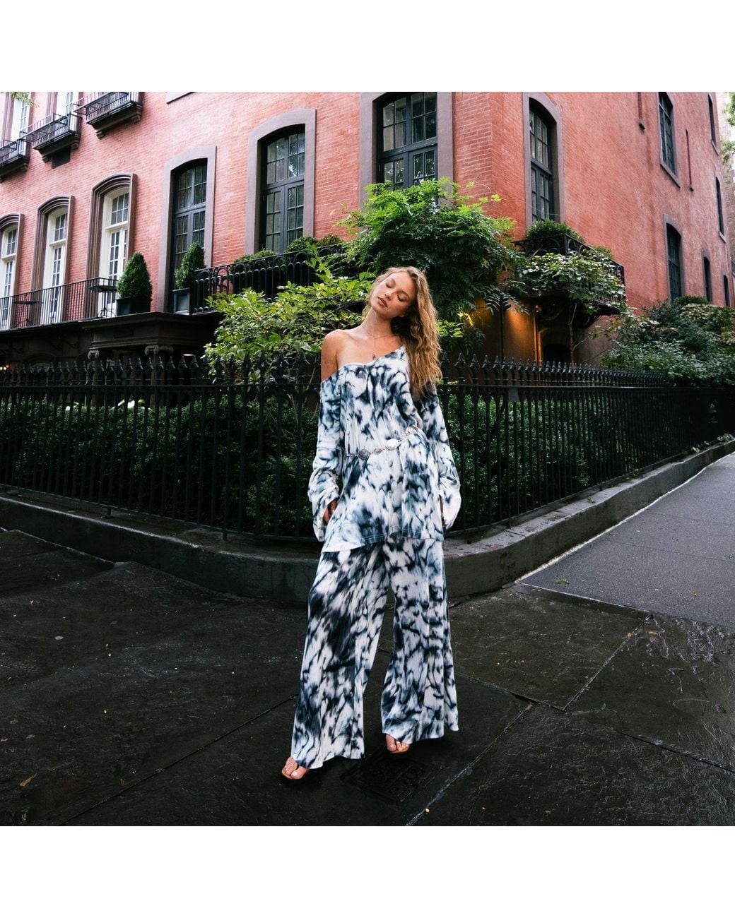 Sâb Studio Blue Tie-Dye Knit Pant