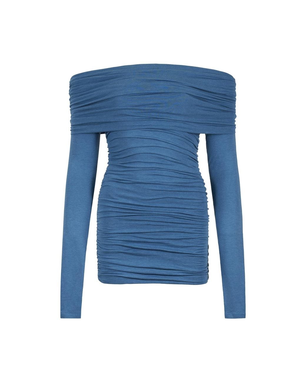 Egyptian Blue Blue Stellar Long Sleeve Ruched Dress