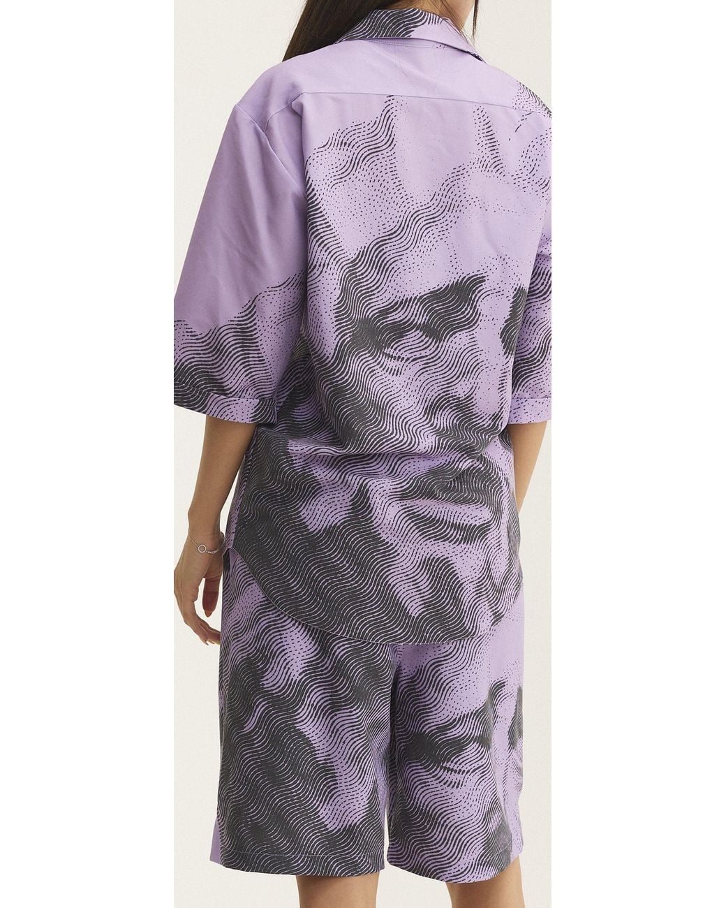 mysimplicated Purple Short Sleeve Shirt And Bermuda Set