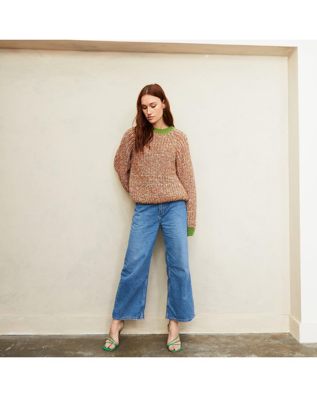 Cara & The Sky Red Debbie Twist High Neck Jumper