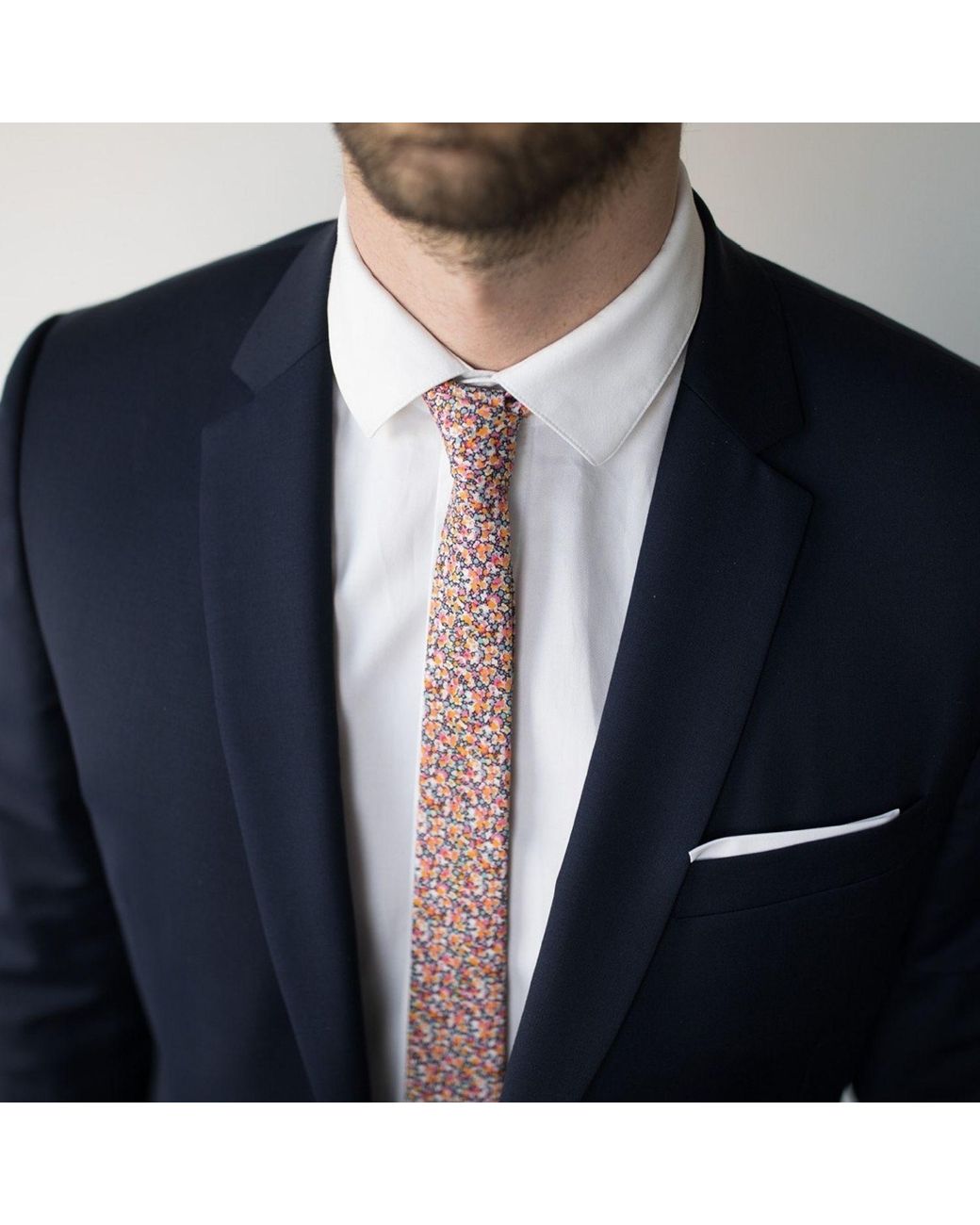LE COLONEL Gray Pepper Liberty Tie for men