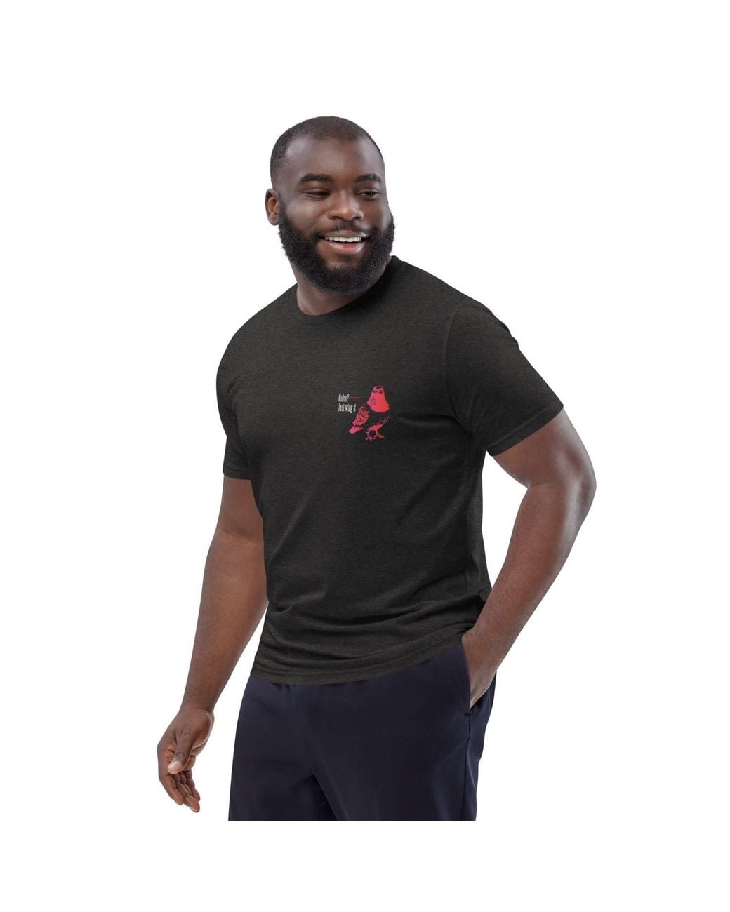 Anchor and Crew Black Heather Eight Fight Or Flight Club Editions Organic Cotton T-Shirt for men