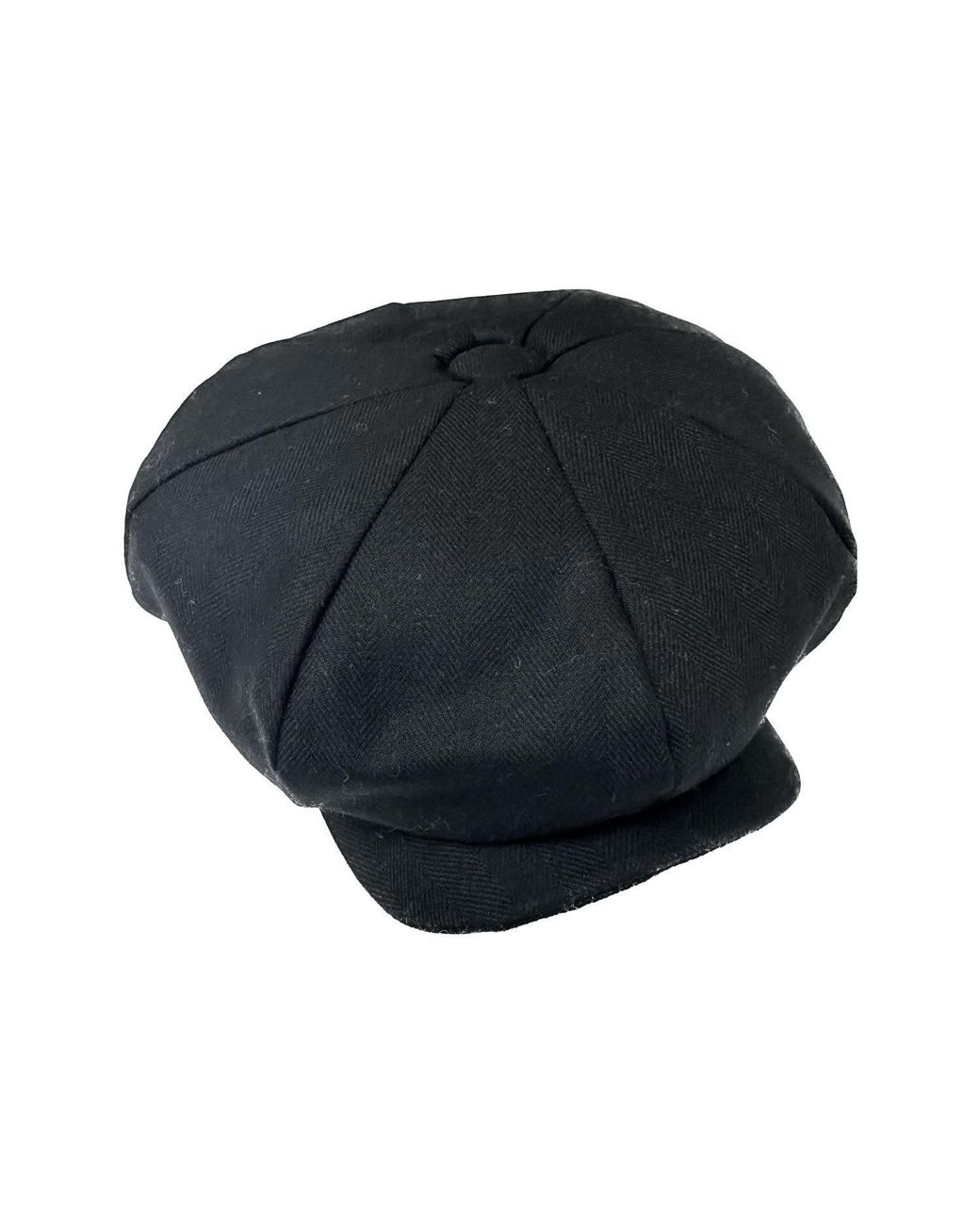 Kinalba Black Cashmere Baker Boy Cap for men