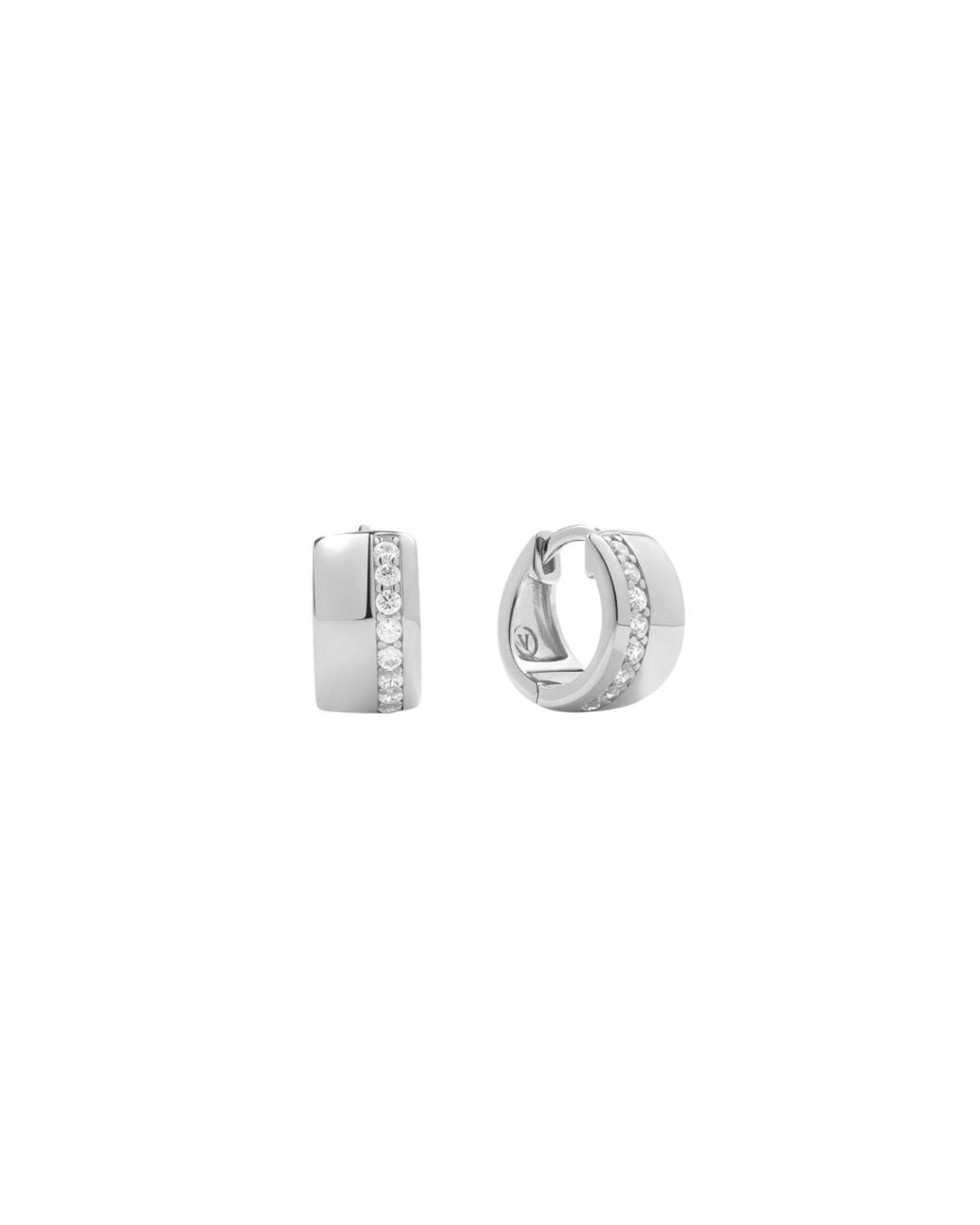 Vanhi Metallic Juni Pavé Chunky Huggie Earrings