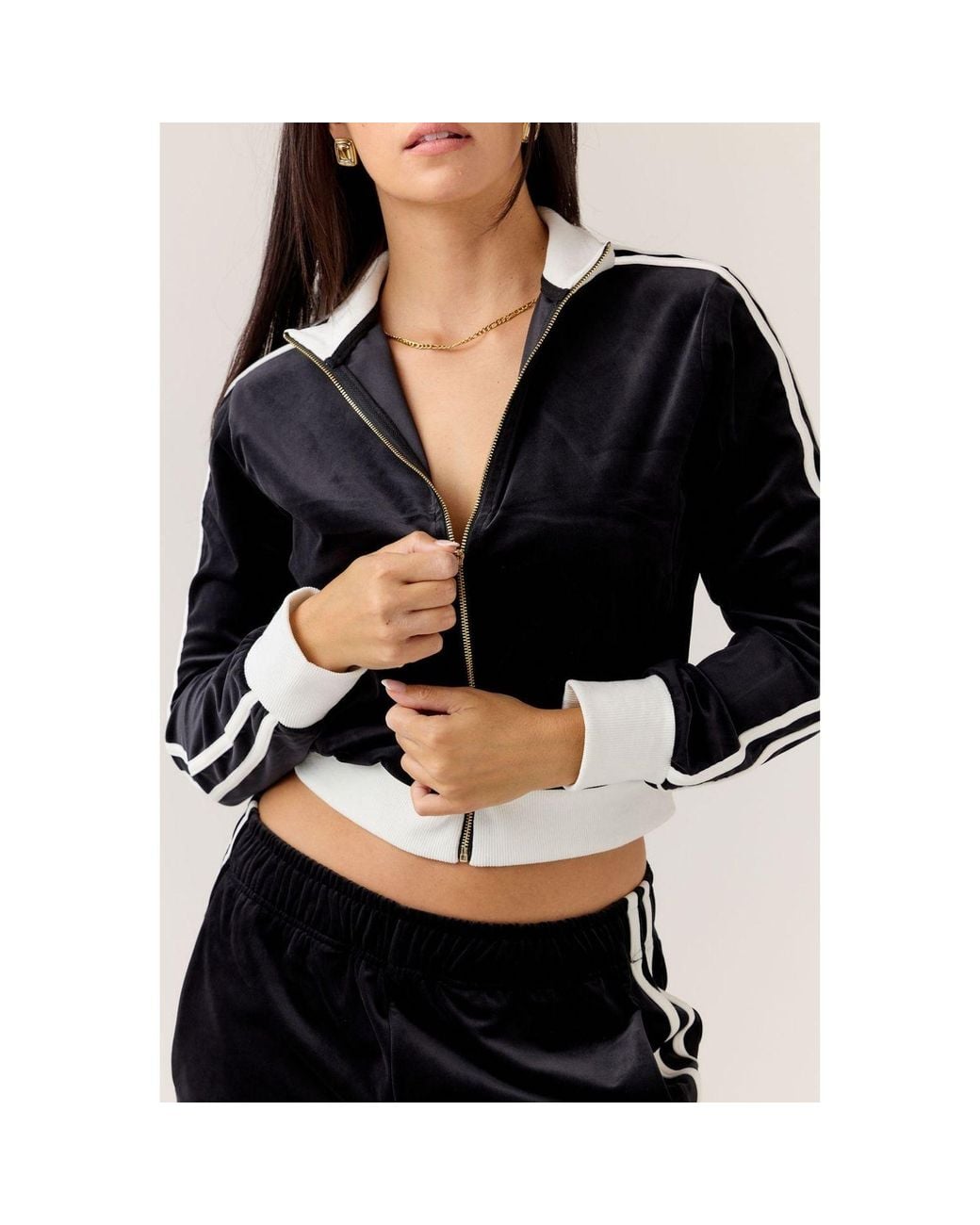 Goldie Byrd Black Velour Track Jacket