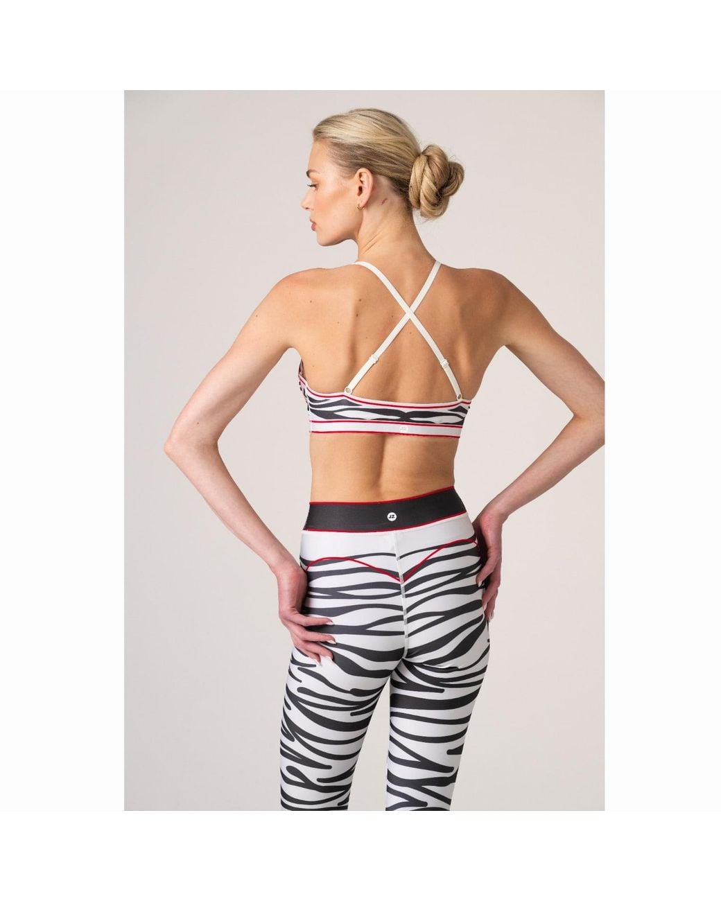 Jessie Zhao New York Blue Zebra Stripe Sports Bra