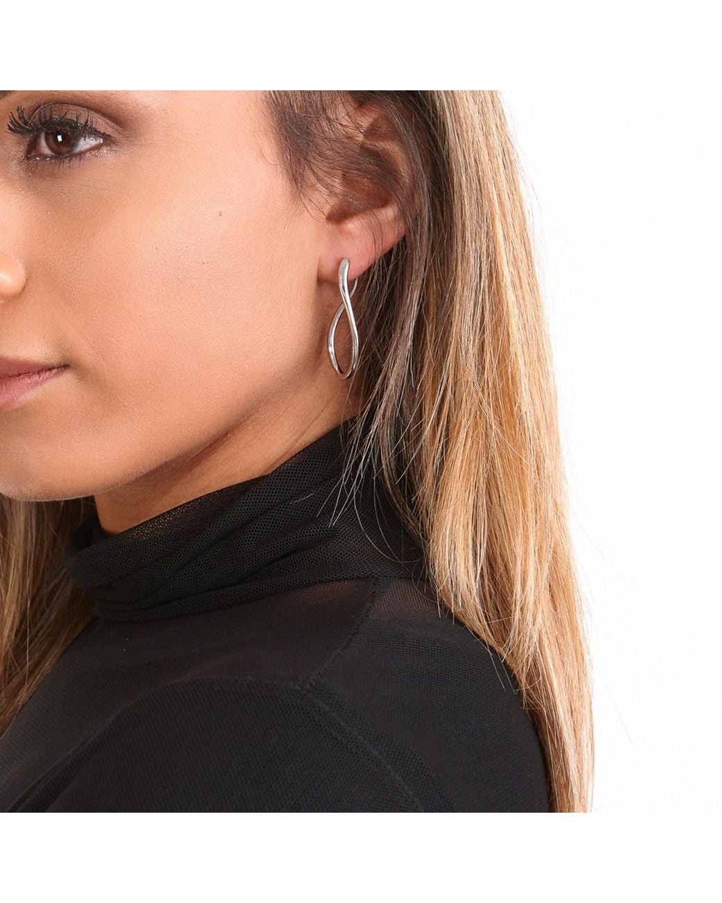 Lucy Quartermaine Metallic Solid Sterling Melting Drop Hoops