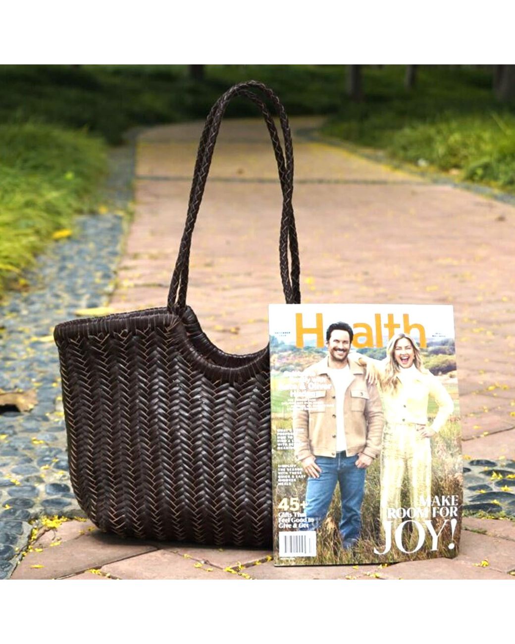 Rimini Green Woven Leather Handbag