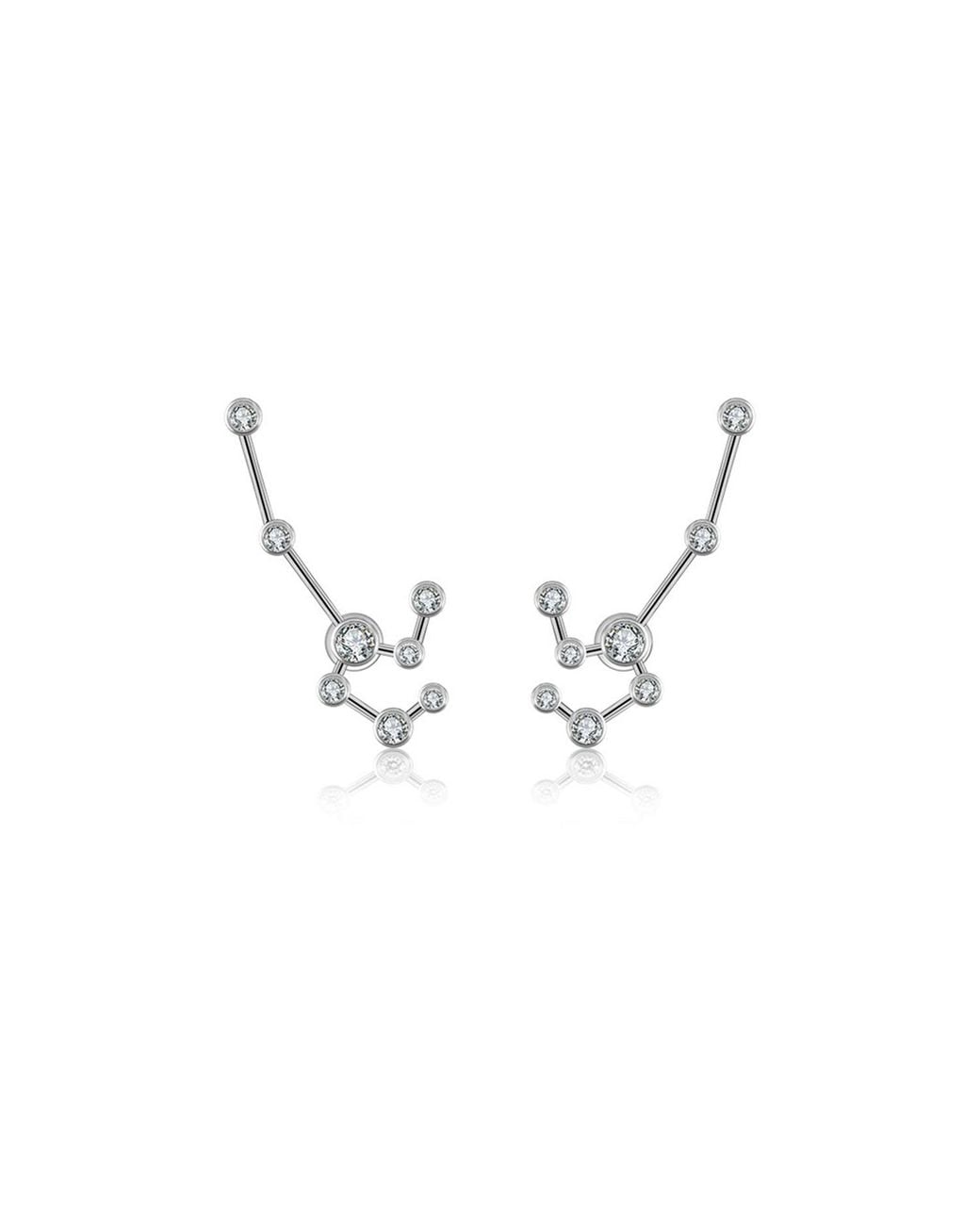 Genevieve Collection Metallic Leo Zodiac Constellation Earring 18K & Diamond