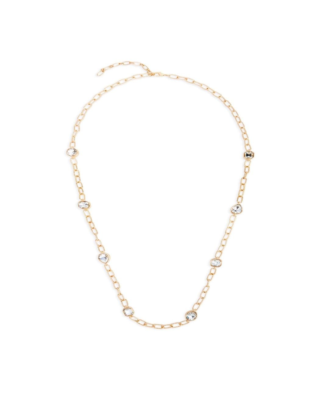 Saachi Metallic Crystal Cascade Long Necklace