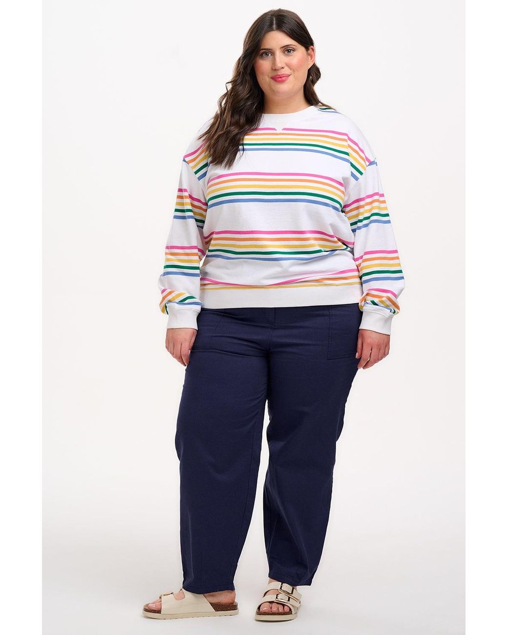 Sugarhill White Lucia Sweatshirt Off- Multi, Stripes