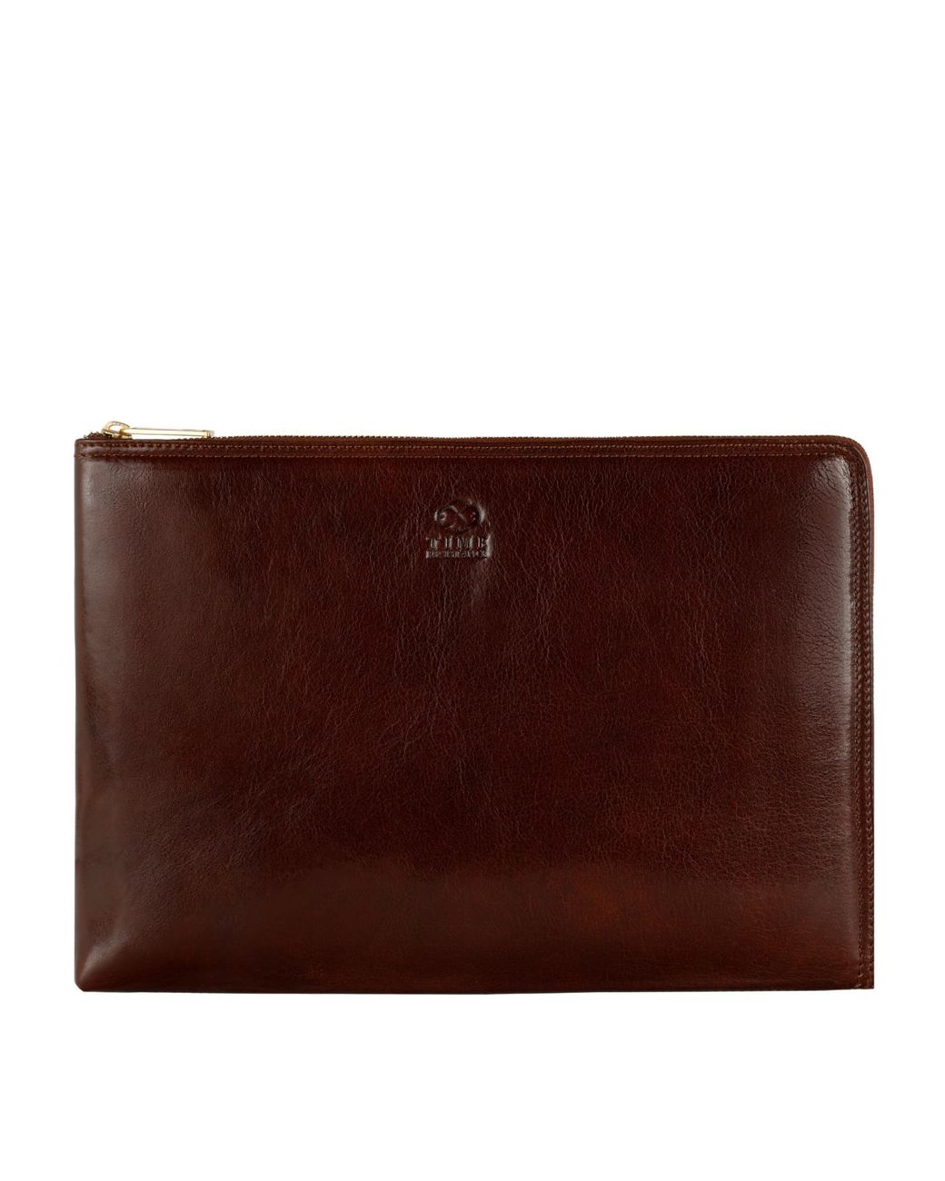 Time Resistance Brown Leather Clutch Purse for men