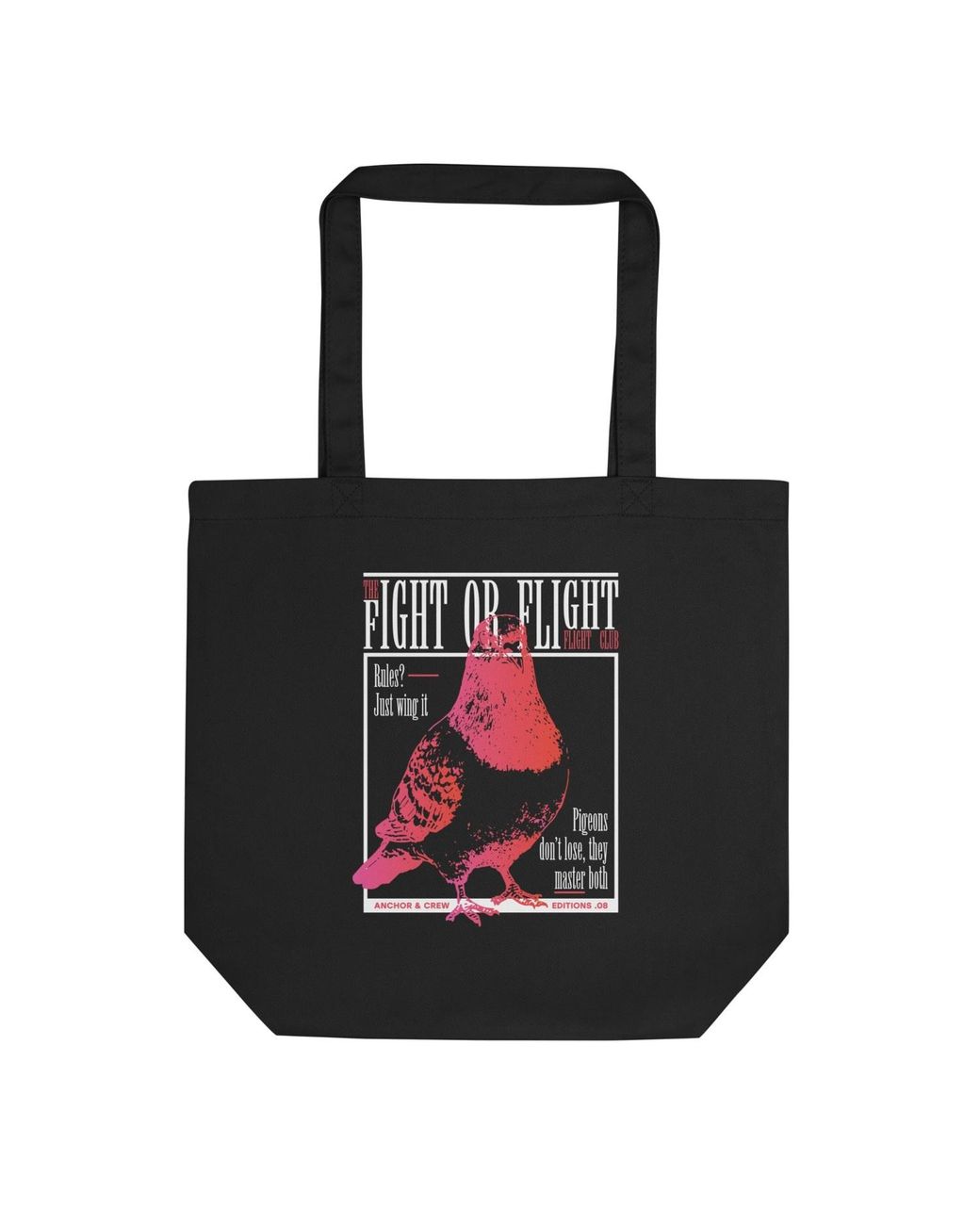 Anchor and Crew Black Eight Fight Or Flight Club Editions Recycled Cotton Tote Bag for men