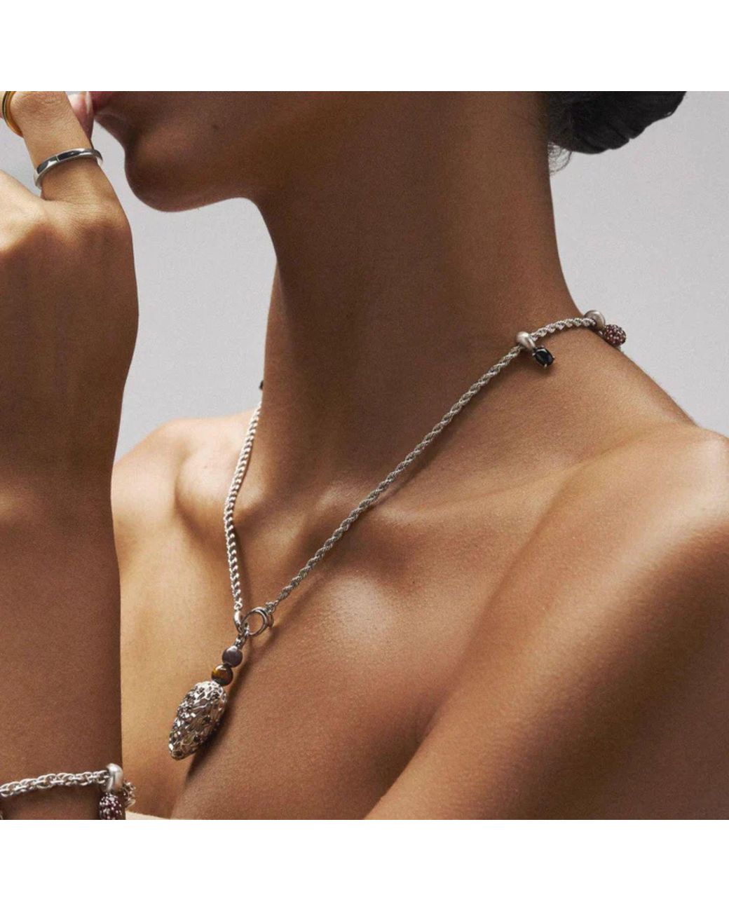 Onia White Earth Rope Necklace
