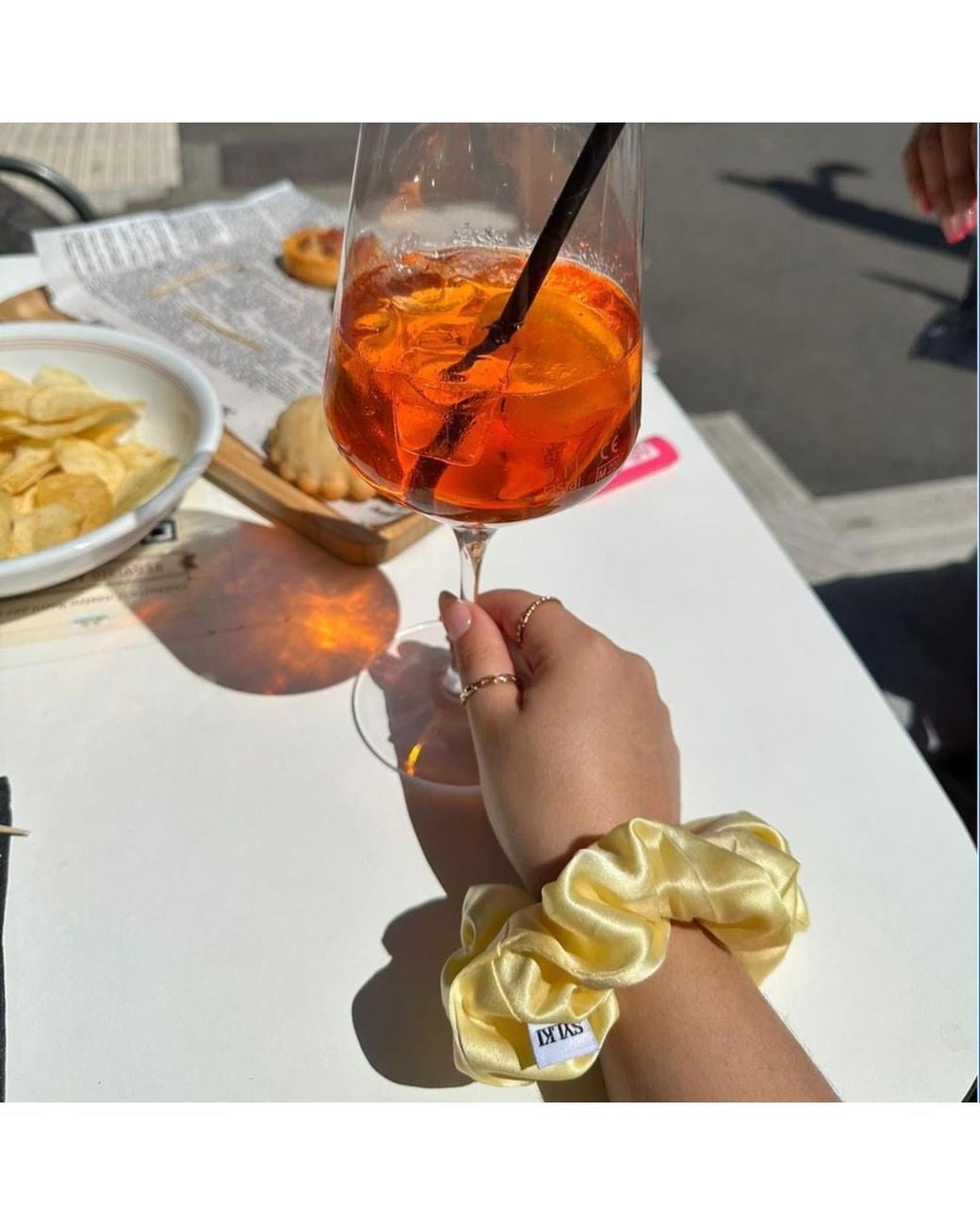 Sylk Yellow Silk Scrunchies