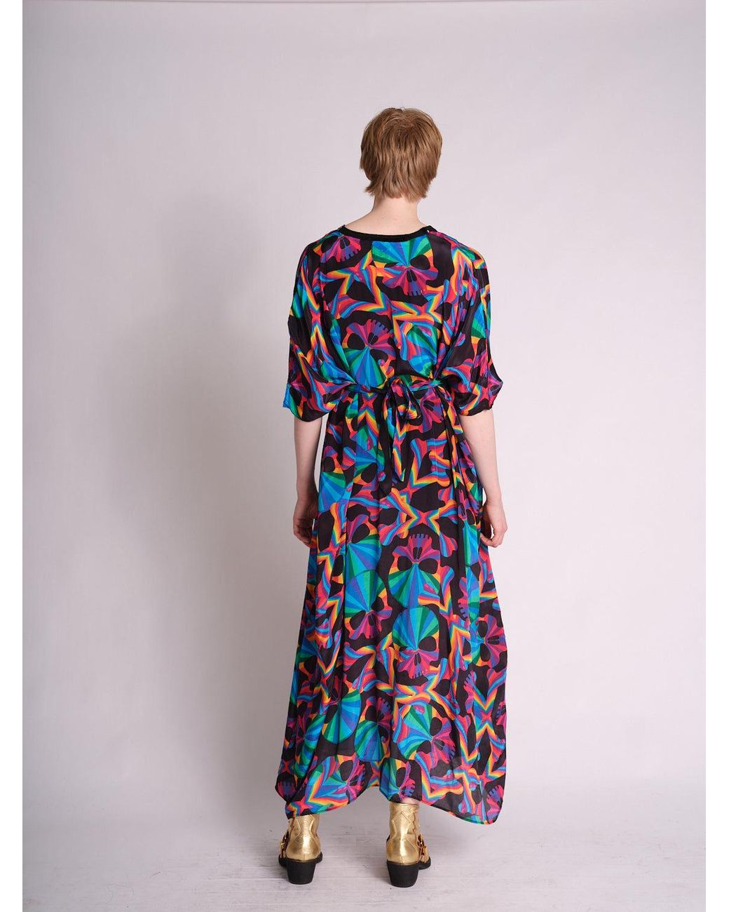 Any Old Iron Blue Skull Kaftan Dress