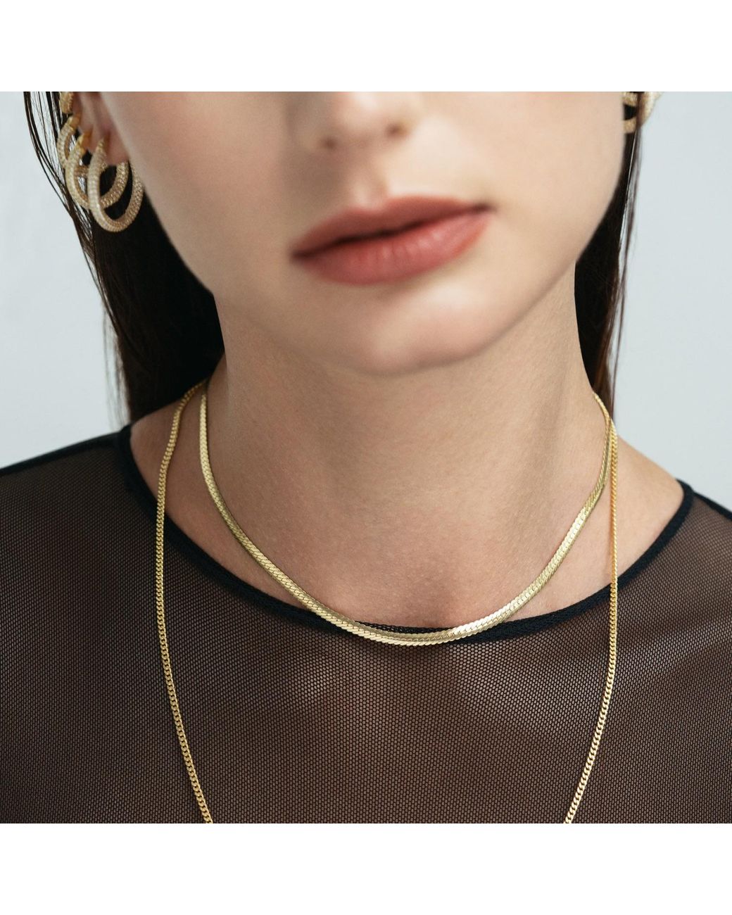 BY EDA DOGAN Metallic Paris Curb Chain Necklace