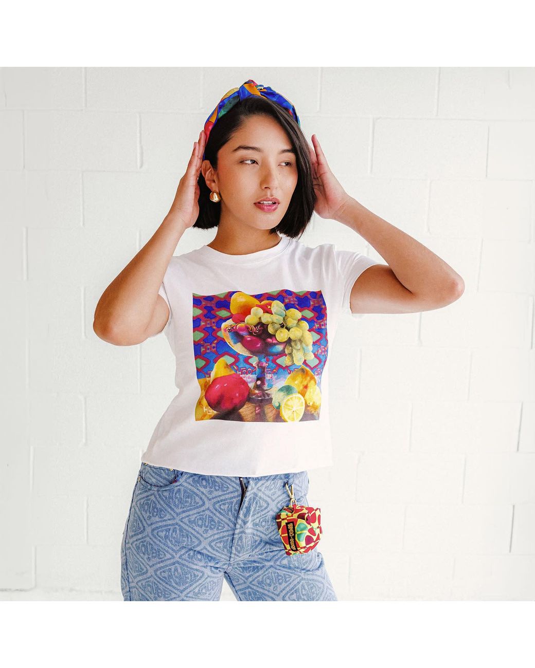 House of Caswell White Tatiana Baby Tee