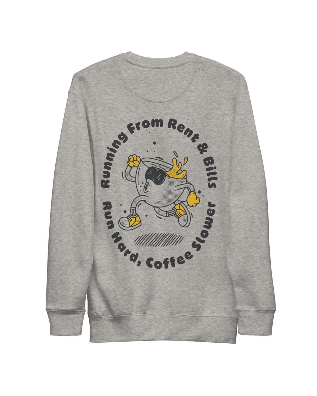 Anchor and Crew Gray Heather Gustatory Coffee Over Bills Cotton Blend Embroidered Sweatshirt