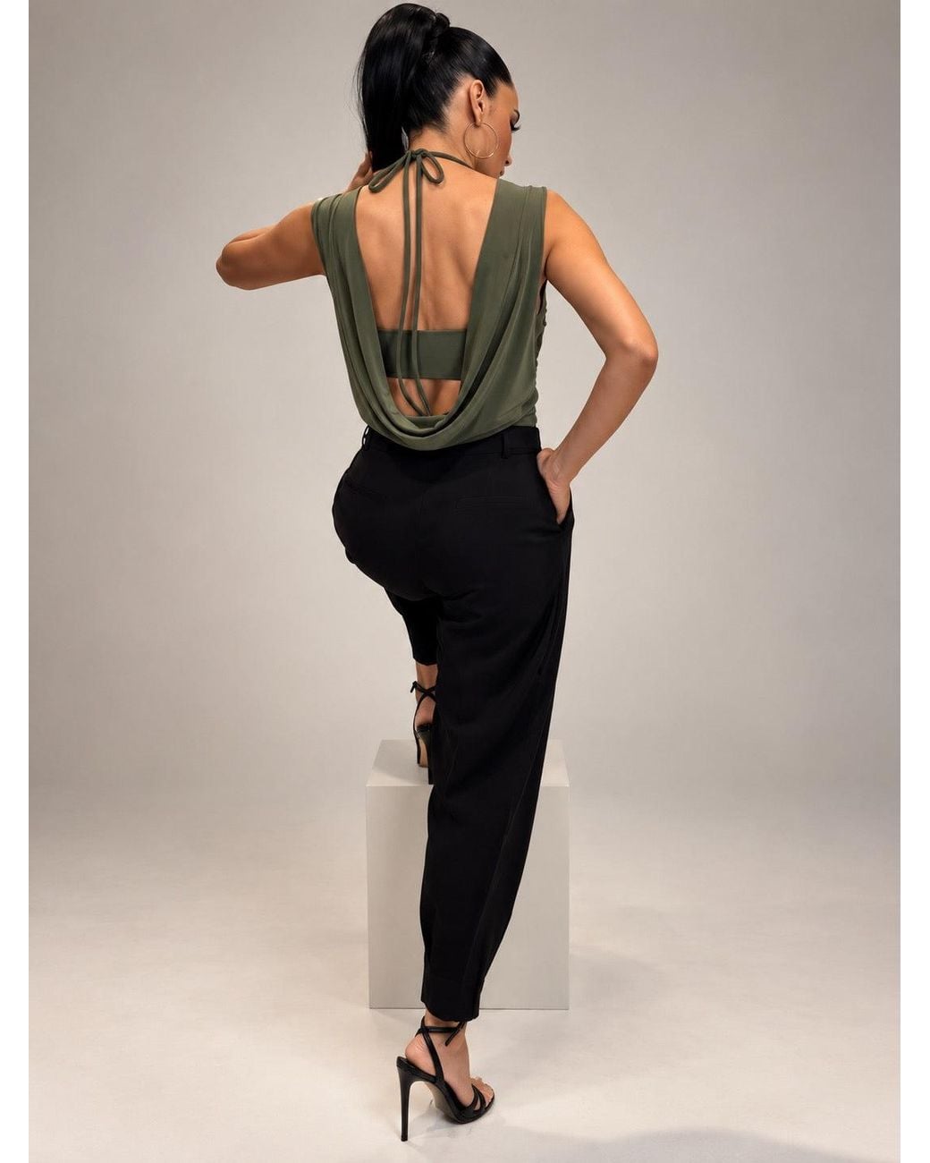 Monice London Green Anise Backless & Bra Friendly Top