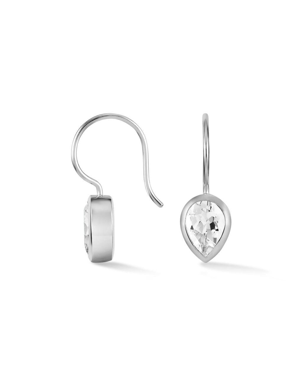 Dower & Hall White Pear Topaz Earrings
