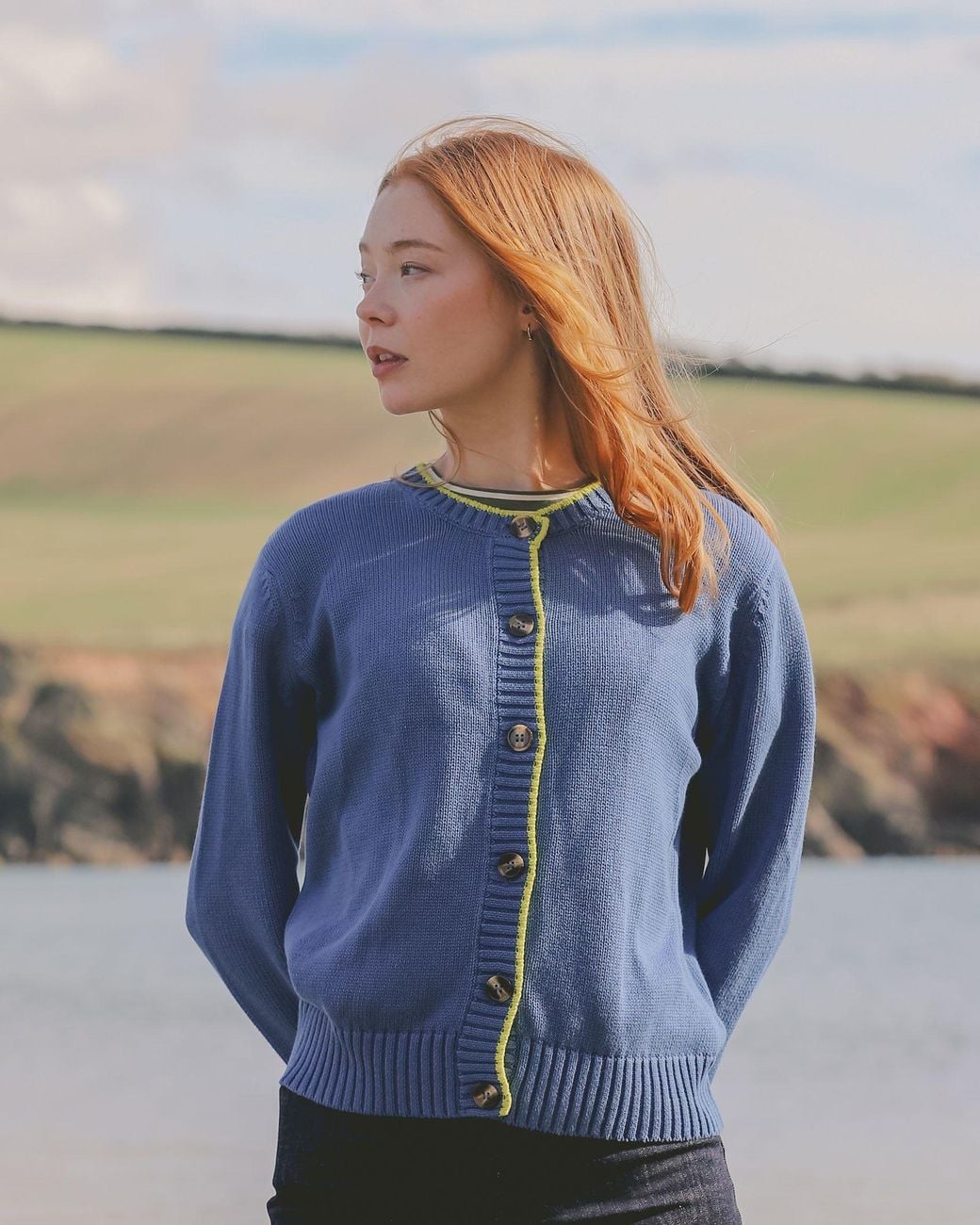 ALOFT Blue Coralie Tipped Cardigan