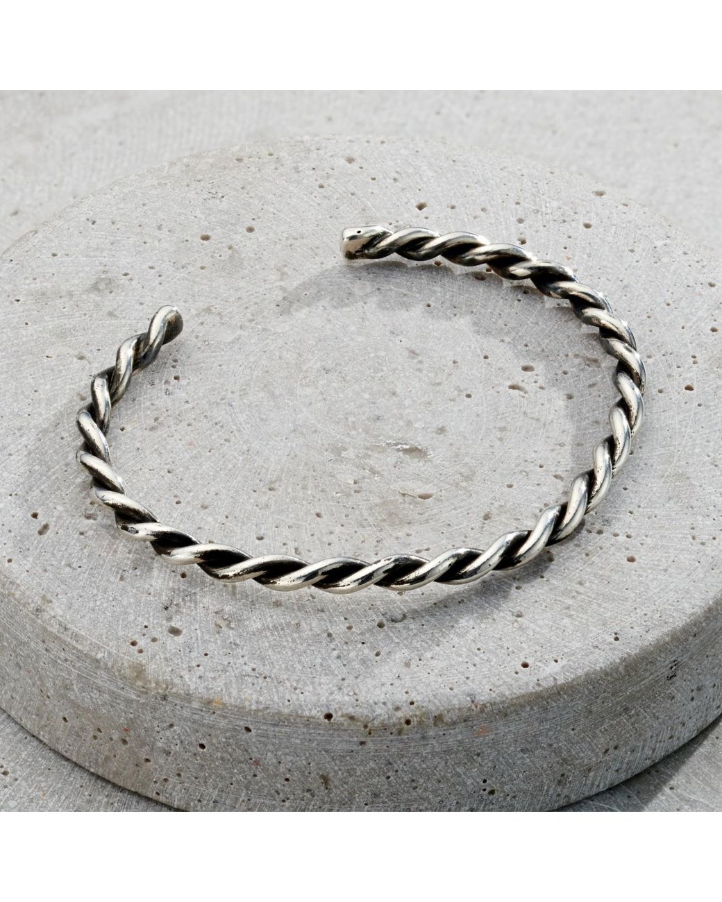 Posh Totty Designs Metallic Twisted Oxidised Sterling Cuff for men